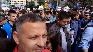 Многотысячный митинг на проспекте Академика Сахарова 20 июля 2019 г.