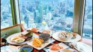Having a lunch buffet at the 76th floor in the Baiyoke Sky Tower
