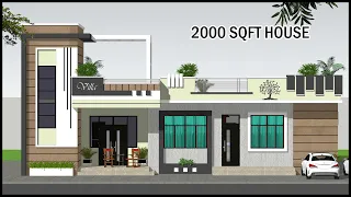2000 SqFt 5 Room 3D House Plan | North Facing House With Vastu | Villa Design | Gopal Architecture