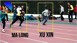 "Ladder drills" with Xu Xin and Ma Long to improve footwork