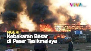 Puluhan Kios Ludes Terbakar di Pasar Ciawi Tasikmalaya