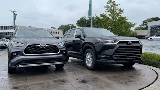 Side by side comparison - Toyota 2024 Grand Highlander and 2023 Highlander