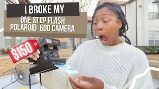 I BROKE MY $150 VINTAGE CAMERA! Polaroid 600 film Camera Gone Wrong | ONE STEP FLASH CAMERA REVIEW