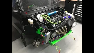 Classic Mini with a Yamaha R1 build complete time lapse from shell to rolling Episode 1