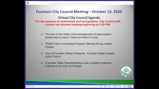 City of Fountain - City Council Meeting - October 13, 2020