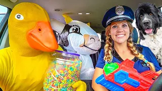 Police Steals Puppy from Rubber Ducky and Cow in Car Ride Chase!
