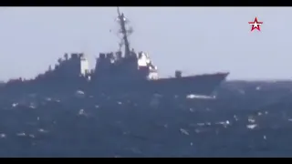 БПК«Адмирал Виноградов» сближается с эсминцем США в заливе Петра Великого, ноябрь 2020 г.