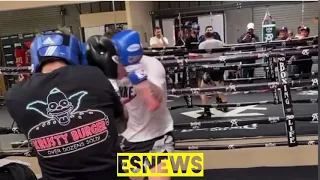 EPIC CANELO SPARRING RYAN GARCIA BROTHER NO HEADGEAR AND WRESTLES RYAN