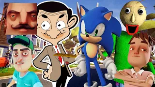 Hello Neighbor - New Secret Neighbor Flash Baldi Sonic Mr Bean History Gameplay Walkthrough