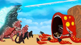 Rescue GODZILLA & KONG From EVOLUTION of TRAIN EATER swallows: Size Comparison / ANIMATION