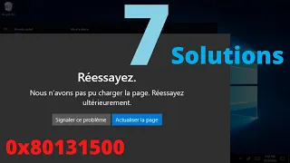 Code d'erreur 0x80131500 du Windows Store | Nous n'avons pas pu charger la page