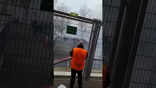 match stade de Reims-Troyes : arrivée du parcage Troyens.