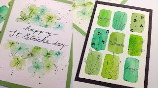 EASY St Patricks Day Cards Part 1 Watercolor cards for beginners