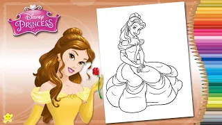 Disney Princess Belle Beauty and the Beast #Shorts Coloring Page | Kiddie Playtime