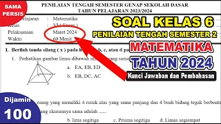 Latihan Soal UTS _ PTS Matematika Kelas 6 SD Semester 2 Tahun 2024- Penilaian tengah semester genap