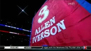 Allen Iverson number 3 jersey retirement ceremony