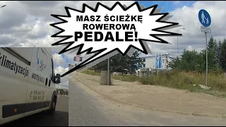 Spieszący się trójpedalarz widzi ścieżkę, wyprzedza na gazetę ale ma czas na blokowanie | EL 8U509