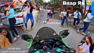 Finally ZX10r Launch Control pe Public Reactions|Cute Girls Got Extremely Scared|Z900 Ride
