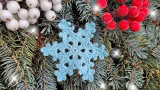 ❄️НЕСЛОЖНАЯ СНЕЖИНКА КРЮЧКОМ❄️🎄ЁЛОЧНАЯ ИГРУШКА КРЮЧКОМ/Christmas toy crochet