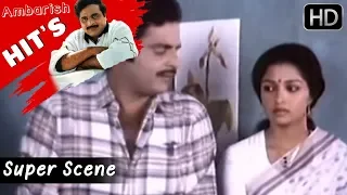 Ambarish (ಅಂಬರೀಶ) comes to meet Gowthami - kannada scenes | Yelu Suthina Kote Kannada Movie