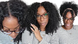 Pre-cut LOW COST "M CAP" Wig! MINI KNOTS + C Shape Ear Tab Wig Install w/Removable Combs CurlyMeHair