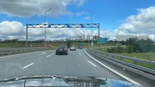 M-11 “Neva” Toll Road. Moscow - St Petersburg, Russia. Live