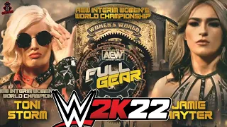 AEW FULL GEAR JAMIE HAYTER vs TONI STORM AEW WOMEN'S TITLE WWE 2K22 GAMEPLAY