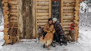 Off Grid Cabin: A Visitor, a New Door and Wood Floor