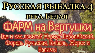 РР4. река Белая. ФАРМ на вертушки. Где ловить Хариус, Форель Ручьевая, Голавль, Жерех, Налим и Окунь