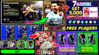 Tomorrow Confirm Free Players😍 Winner Campaign, 7th Anniversary & Free Coin In eFootball 2024 Mobile