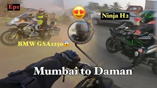 Mumbai to Daman ( Gujrat ) ninja H2 & Zx10r dikh Gai😍 first long ride with Himalaya EP.1 #longride