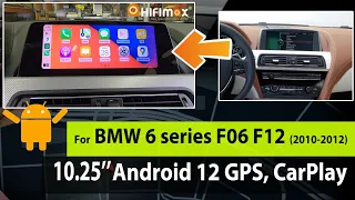 10.25 inch BMW 6 Series F06 F12 M6 Android 12 GPS navigation screen Apple Carplay Android Auto!