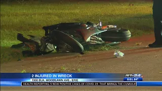Late night motorcycle accident sends two people to the hospital