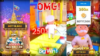 Monopoly Big Baller 3 Rolls 250x Win 😍 #casino #casinoonline #bigwin #bigwincasino #monopoly