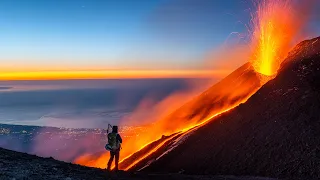 Eruzione Etna. Notte/alba 22 maggio 2022