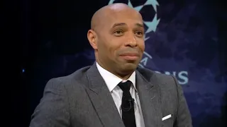 Pep Guardiola passe le bonjour à Thierry Henry après le match Mancher City - Bayern