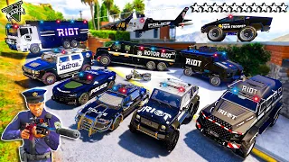 GTA 5 - Stealing HEAVY RIOT POLICE vehicles with Franklin! (Real Life Vehicles #73)