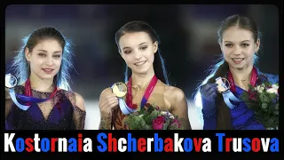 Kostornaia, Shcherbakova, Trusova - 2020 European Figure Skating Championships