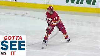 GOTTA SEE IT: Johnny Gaudreau Sets Up Tkachuk For 100th Point Of The Season