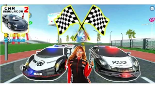 Police Car Lamborghini Aventador Vs Veneno - Drag Race || Car Simulator 2 || Android Gameplay