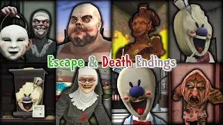 Ice Scream 1-8, Evil Nun 1-2 & The Broken Mask, Mr Meat 1-2+ - Keplerians All Escape & Death Endings