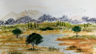 Watercolor Tutorial Using a Hake Brush - Time Lapse - A Distant  Land