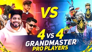 4 Vs 4 Ajjubhai, Amitbhai, Romeo & Mania Vs Best Grandmaster Players Of Free Fire😱- Garena Free Fire