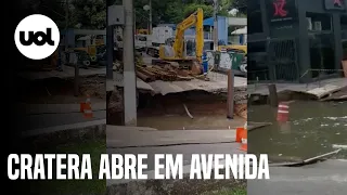 Cratera abre em trecho da Avenida Eliseu de Almeida em São Paulo; veja