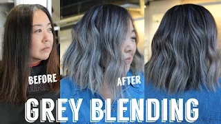 Hair Transformations with Lauryn: Grey Blending on Dark Asian Hair Ep. 182