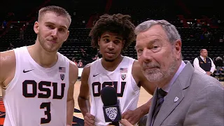 Tres Tinkle and Ethan Thompson discuss Oregon State's win versus North Dakota