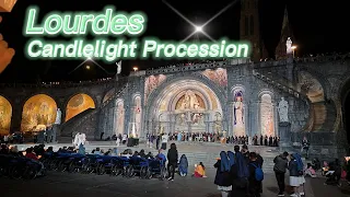Walk in this massive Candlelight Procession at Lourdes, France