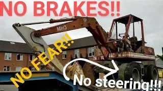 driving a 1974 o&k mh3 with no steering , no brakes, no cab no fear!