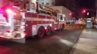 TURNOUT: FDNY 3 Truck / Battalion 6 turning out