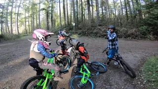 An amazing group of mountain bike kids and parent shredding hard at Duthie Hill